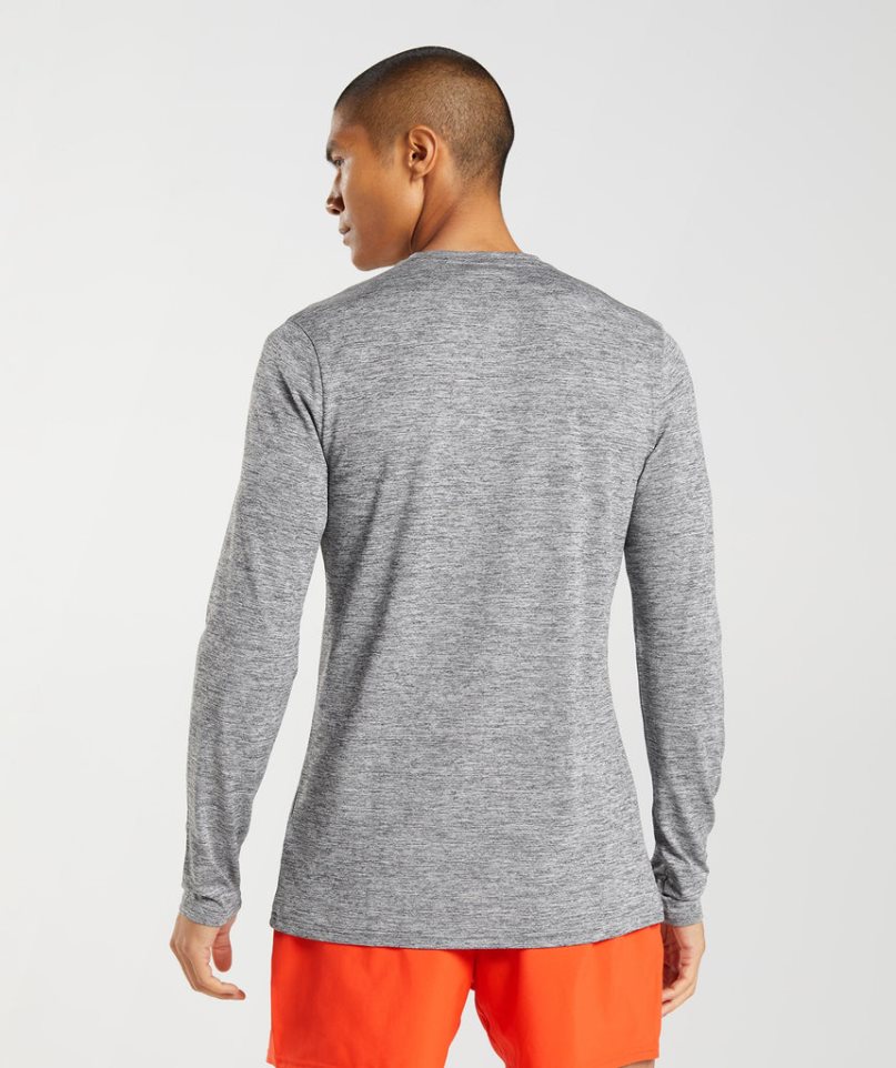 Men's Gymshark Arrival Long Sleeve T-Shirts Grey | CA 0N387D